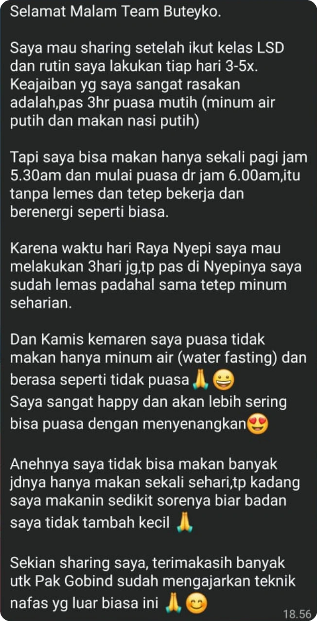 Bukti Testimoni Kendali Diri dan Ketahanan Energi