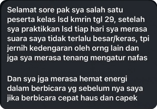 Bukti Testimoni Nafas Teratur dan Ketenangan